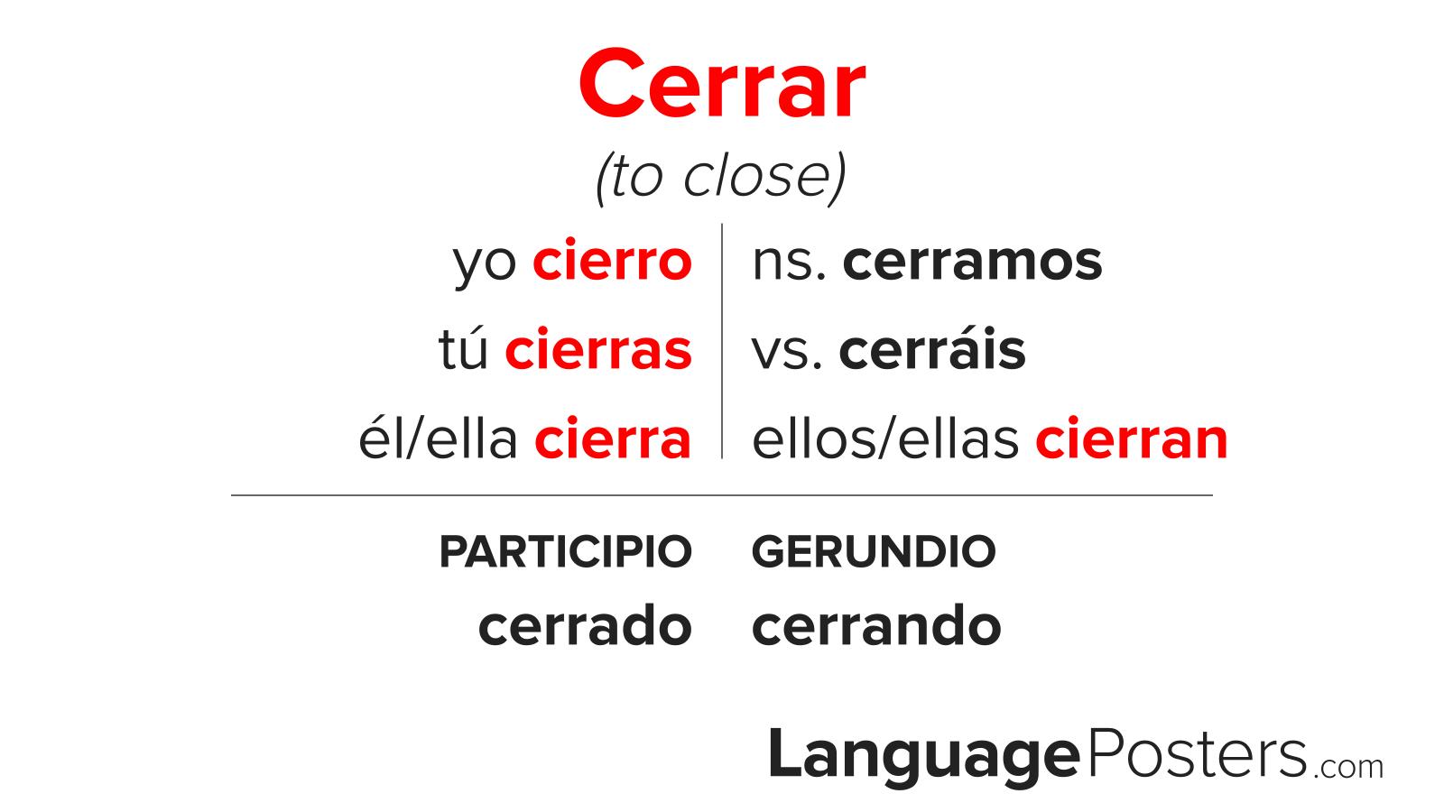 Cerrar Conjugation