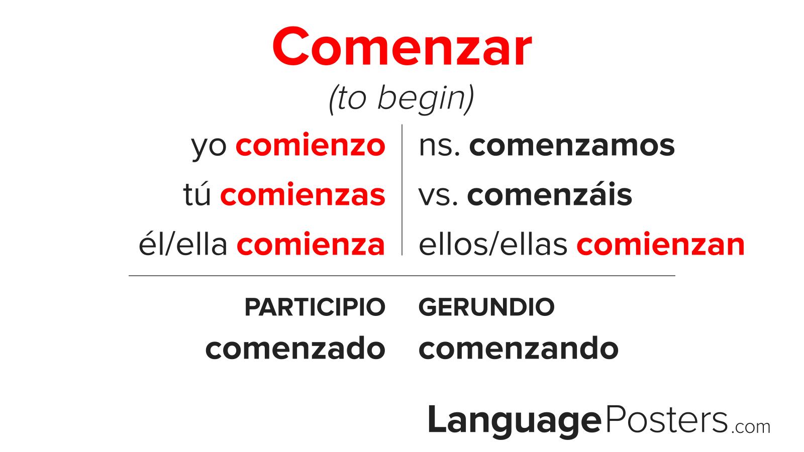 Comenzar Conjugation