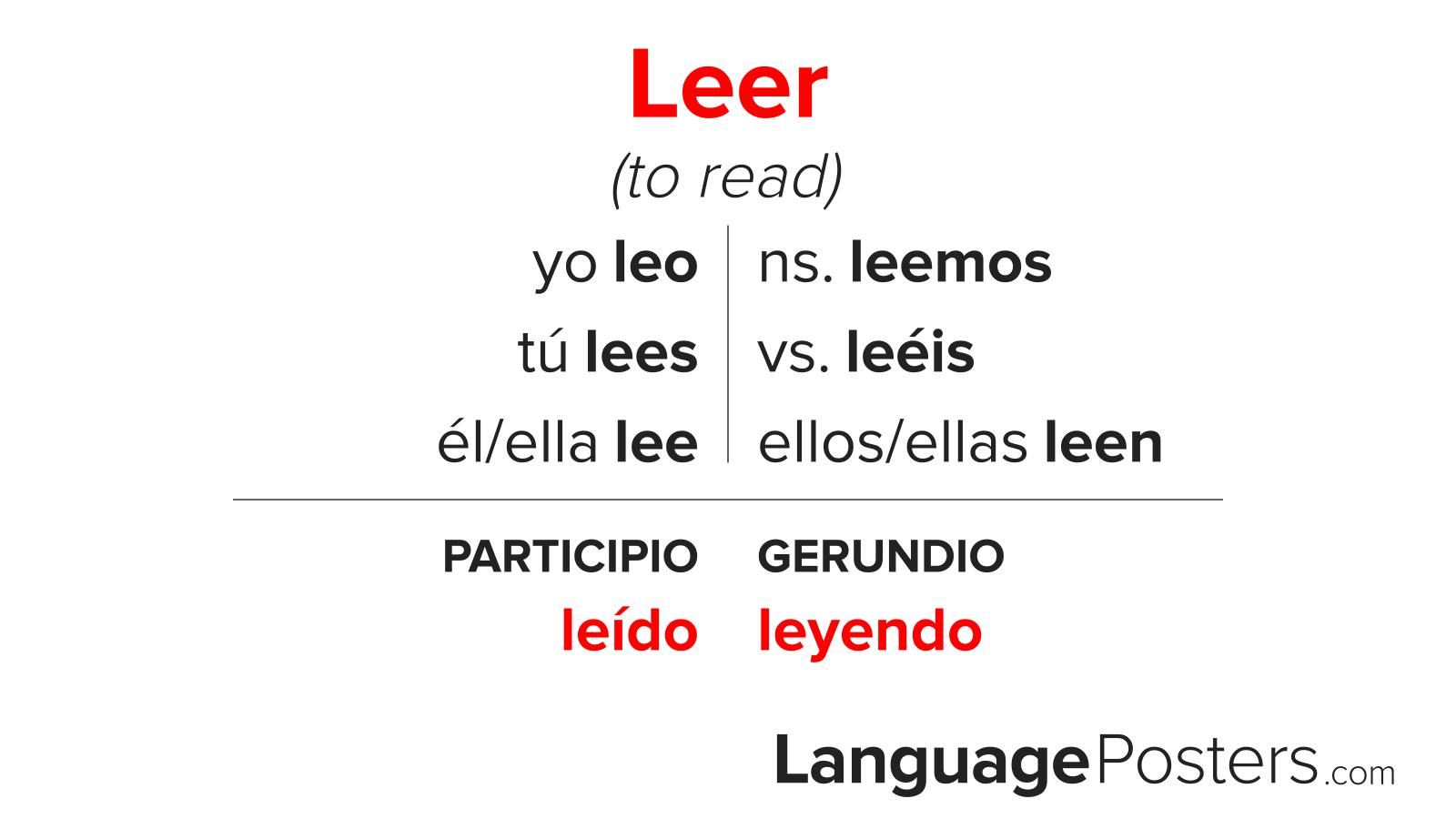 Leer Conjugation