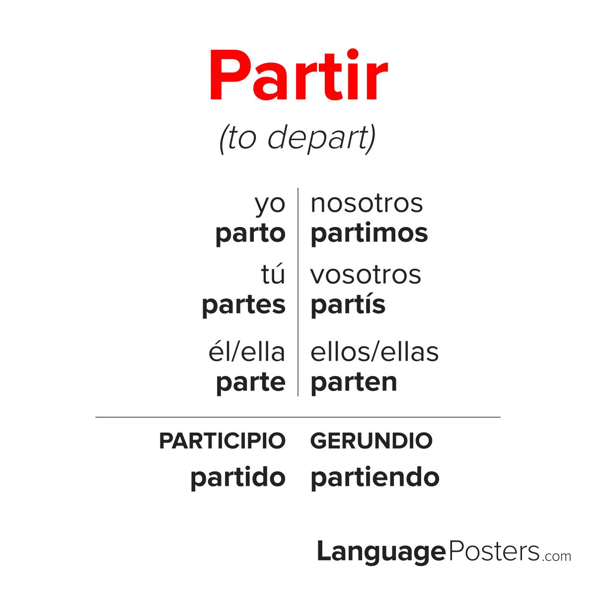 Partir Conjugation Present Tense